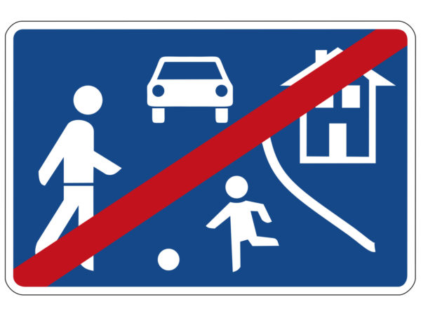 Verkehrszeichen 325 2 Ende Eines Verkehrsberuhigten Bereichs Radfahrausbildung Grundschule